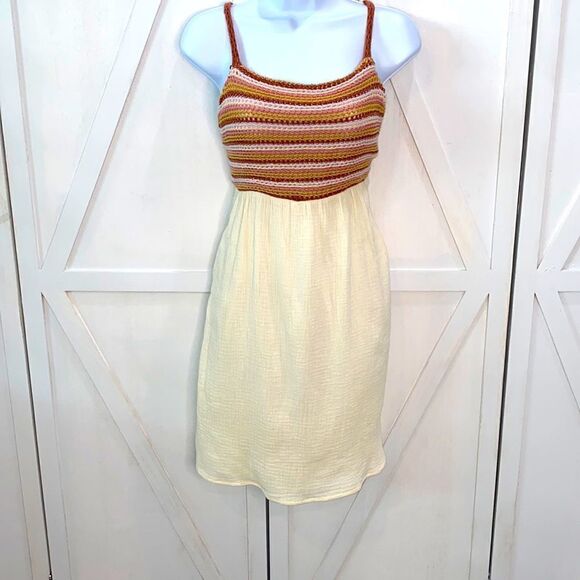 Lucca Thessa Off White Multi Knit Shift Dress Size Largw - Picture 3 of 14